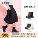 他她（TATA）ta他她彈力靴女靴瘦休閑瘦靴加絨厚底短靴秋冬新CEG01DZ4 CEG01DZ4黑色（絨面款） 37