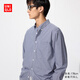 優(yōu)衣庫男裝女裝優(yōu)質(zhì)長(cháng)絨棉格子襯衫長(cháng)袖襯衣25新款480648 476015 480648/66藍色 M