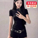 JIOESC腰帶女士小眾美式復古設計感裝飾潮雕花鉚釘配裙子仿真皮帶褲帶 黑色 【長(cháng)103CM寬2.8CM】 1個(gè) 【腰圍60-90CM】