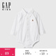 GAPGap嬰兒2025春季新款牛津布小熊刺繡連體衣兒童裝爬服美版876709