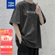 唐獅（TonLion）2025夏男前胸印花寬松休閑圓領(lǐng)短袖T恤