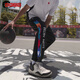 NASALIKE大碼運動(dòng)褲子男籃球出場(chǎng)褲排扣褲束腳側邊紐扣全開(kāi)扣褲可拆長(cháng)褲 W100黑色 2XL
