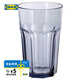 宜家（IKEA）POKAL博克爾加厚鋼化玻璃杯家用透明大容量耐熱果汁杯 淺紫色杯子350毫升