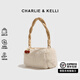 CHARLIE&KELLI CK品牌包包女包時(shí)尚款兔毛手提小方包2025時(shí)尚毛茸茸單肩斜挎包 米白色