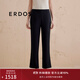 ERDOS 修身顯瘦綿羊毛九分微喇時(shí)尚都市女長(cháng)褲休閑褲 黑 160/64A/S