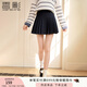 香影藏青色學(xué)院風(fēng)jk半身裙女2025秋季新款小個(gè)子顯瘦百褶a字短裙 藏青 L