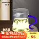 明尊（LIGHTKING）玻璃公道杯耐熱茶水分離杯玻璃茶漏分茶器功夫茶具配件CP'35 藍色 300ml