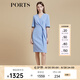 PORTS寶姿女裝空境藍疊片造型連衣裙LD8D144GWB003 BLUE M (6)