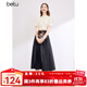 百圖betu女裝春夏新款襯衫優(yōu)雅國潮短袖襯衫新中式小衫女2403T52 淺杏色 L