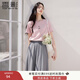 香影粉色t恤女裝短袖正肩2025夏季新款圓領(lǐng)卡通刺繡減齡上衣小衫 粉色 L 165/88A/110-125斤