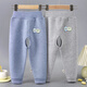 G.duck嬰幼童開(kāi)檔加絨加厚保暖褲男女寶寶秋冬款外穿高腰打底褲無(wú)骨秋褲 開(kāi)檔加絨無(wú)骨(藍色+淺灰色) 90 建議18-30個(gè)月