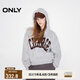 ONLY2024冬季新款休閑運動(dòng)寬松字母長(cháng)袖連帽衛衣女|12519S011 G41 淺花灰 L (170) 88A