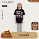 Teenie Weenie Kids小熊童裝25年款女童休閑寬松長(cháng)款短袖T恤打底衫 黑色 120 cm