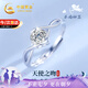 中國黃金（CHINA GOLD）一吻定情足銀戒指女托帕石求婚鉆戒七夕情人節(jié)禮物送女友老婆生日 一吻定情戒指-托帕石【京速達】