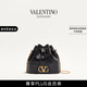 華倫天奴VALENTINO女士 VLOGO SIGNATURE 迷你羊皮水桶包 黑色 均碼