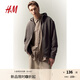 H&M男裝女裝情侶衛衣2025秋季新款情侶裝長(cháng)袖休閑衛衣開(kāi)衫0852614 深灰色 XL 180/116