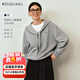 Olrain歐芮兒連帽衛衣開(kāi)衫外套女裝秋季2025新款小個(gè)子氣質(zhì)上衣 花灰色 XL