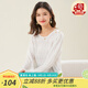 金菊2025桑蠶絲春夏特價款圓領(lǐng)泡泡袖甜美提花上衣彈力羅紋女式針織衫 白色 均碼