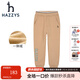 哈吉斯（HAZZYS）品牌童裝兒童男童冬新款長(cháng)褲簡(jiǎn)約舒適時(shí)尚男童針織一體絨長(cháng)褲 暖卡其 130