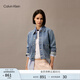 Calvin KleinJeans25春夏女士ck美式潮流翻卷袖口純棉牛仔夾克外套44B742G WBR-牛仔淺藍(lán) XS