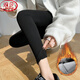 浪莎打底褲女秋季磨毛修身顯瘦可外穿高腰彈力運動(dòng)百搭薄款保暖褲黑色