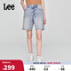 Lee25新品舒適版五袋款設(shè)計淺藍色女百慕大牛仔短褲顯瘦潮A08096
