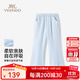 英氏（YEEHOO）女童褲子兒童七分褲夏季時尚透氣休閑風(fēng)喇叭褲夏裝新款中大童裝 糖果周末淺蘭 170