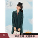 紫涵（ZIHAN）寬松高腰娃娃裙女襯衫領(lǐng)通勤百搭小個(gè)子連衣裙 石墨綠 M