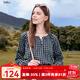 百圖betu女裝2025秋季新款襯衫復(fù)古休閑色織小格子長袖襯衣女2508T46 蘭黑 M