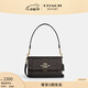 蔻馳（COACH）奧萊女士夏季女包經(jīng)典標志老花BRYNN單肩斜挎包麻將包 IM/胡桃木色/黑色