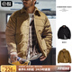 馬登工裝 美式休閑燈芯絨夾克棉服條絨翻領(lǐng)棉衣加厚保暖外套男秋季 卡其綠 L