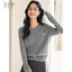 初申春秋針織開(kāi)衫女經(jīng)典圓領(lǐng)復古絞花毛衣毛衫外套S53Z124