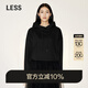 LESS【精工系列】春季綿羊毛休閑印花連帽套頭衛(wèi)衣2N1411300 001/本黑 S