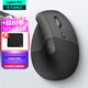 羅技（Logitech）Lift無(wú)線藍(lán)牙鼠標(biāo) 人體工學(xué)系列垂直靜音鼠標(biāo) Vertical立式中小手電腦辦公鼠標(biāo)雙模Mac 多設(shè)備家用 Lift黑色（帶Bolt接收器）