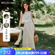Olrain歐芮兒法式優(yōu)雅一字領(lǐng)衫半裙套裝女裝夏季2025新款白色兩件套 米白色 S