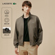 LACOSTE法國鱷魚(yú)男裝秋冬商務(wù)老錢(qián)風(fēng)立領(lǐng)拉鏈夾克哈靈頓夾克外套|BH1172 ZBC/綠棕色 M /L 52
