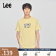 Lee25新品舒適版圓領(lǐng)Logo印花男女同款短袖T恤休閑潮LUT0098414LE 黃色（尺碼偏大，拍小一碼） L