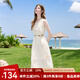 百圖betu女裝2025夏季新款連衣裙無袖羽毛流蘇背心氣質(zhì)裙子女2506T52 淺杏色 S