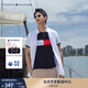 TOMMY HILFIGER【舒適府綢】夏季男裝商務休閑易打理短袖襯衣襯衫男外套 白色YCI M （推薦：135-150斤）