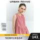 UR【HOT】2025秋季新款女復古格紋系帶無(wú)袖罩衫襯衫UYU250084 紅色格子 M