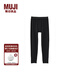 無(wú)印良品（MUJI）男式 使用了棉的冬季內衣 長(cháng)緊身褲 男士保暖秋季款 線(xiàn)褲 家居褲 黑色 S (165/72A)