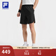 FILA 斐樂(lè )官方男士梭織短褲2025夏季新款網(wǎng)球運動(dòng)基礎簡(jiǎn)約五分褲 深黑-BK L 175/84A/L
