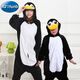 A 21 FUNB企鵝卡通動(dòng)物連體睡衣女童青蛙家居服男親子演出服兒童舞臺服 黑色 企鵝 145 成人Ｓ(身高-156)帶鞋