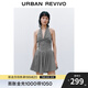 UR2025秋季新款女裝設計感掛脖格紋打攬無(wú)袖連衣裙UYU750104 黑色格子 L