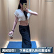 ALO YOGA【金智秀同款】2025春夏傘兵褲多口袋運(yùn)動休閑褲百搭長褲 黑色 S
