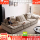 空匠沙發(fā)客廳2025新款法式中古風(fēng)帆船移動(dòng)靠背羽絨直排懶人雪尼爾沙發(fā) 荔枝紋加厚貓爪皮 直排懶人沙發(fā) 2.8m