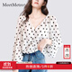 MeetMetro瑪依爾波點(diǎn)印花法式襯衫女2025秋新款燈籠袖套頭雪紡衫 波點(diǎn)【現貨閃電發(fā)】 M