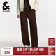 杰克·瓊斯（JACK&JONES）男裝秋季新款純棉直筒休閑褲男潮流彎刀褲男士香蕉褲顯腿長(cháng)褲子 E11巧克力蛋糕 版型偏大，卡碼拍小 XL （185)