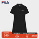 FILA 斐樂官方女子針織連衣裙時(shí)尚修身POLO領(lǐng)短袖裙子 正黑色-BK XL (175) 92A