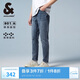 杰克·瓊斯（JACK&JONES） 秋潮紐扣腰頭水洗磨白做舊抓痕彈力修身牛仔長(zhǎng)褲男225132135   